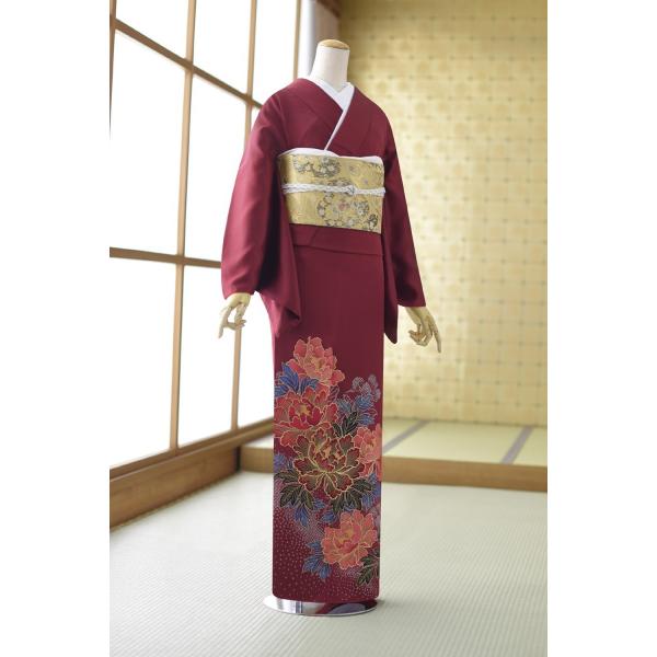 【商品番号：mit1066】【商品名：錦翔えんじ茶ぼたん】※対応身長:156cm〜171cm位　洋服サイズ:7〜13号位まで-----------------------------------------------ご注文前に下記【予約状...