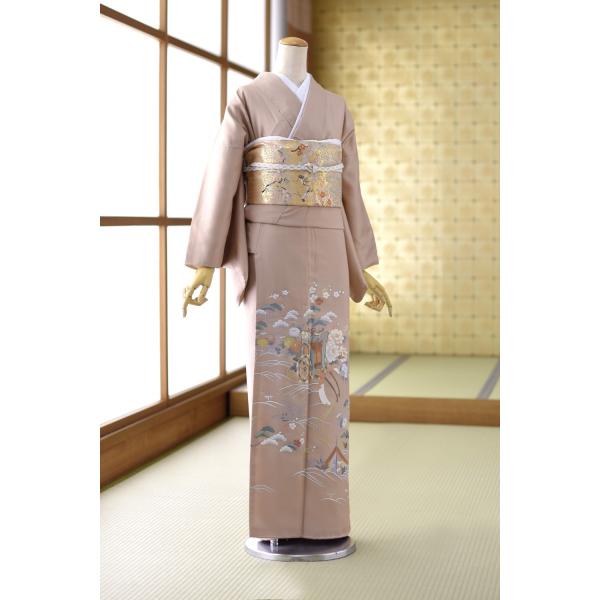 色留袖 レンタル ピンクベージュ万葉車 身長153cm〜168cm位 結婚