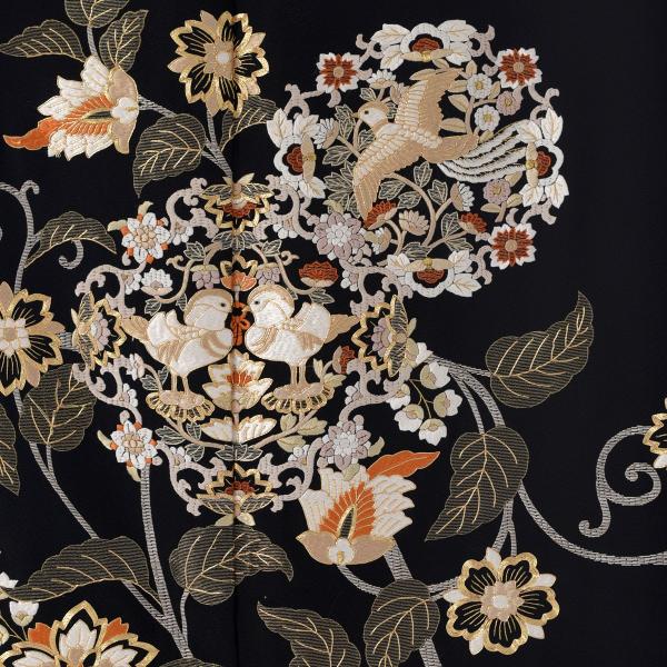刺繍唐草向い鳥 日本刺繍 身長 147cm 159cm位 留袖 レンタル 着物レンタル 結婚式 母親 親族 列席者 礼装 高級正絹 レンタル黒留袖 留め袖 貸衣装 品格 Buyee Buyee Japanese Proxy Service Buy From Japan Bot Online