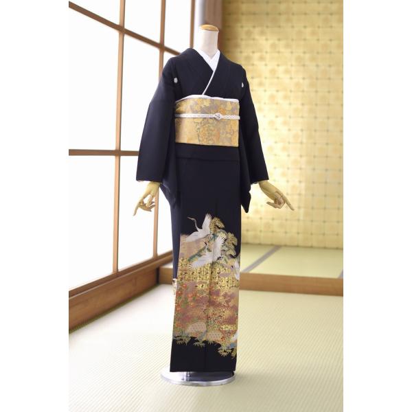 留袖とモーニング同時注文で10%OFF レンタル 留袖 黒留袖《身長》148cm