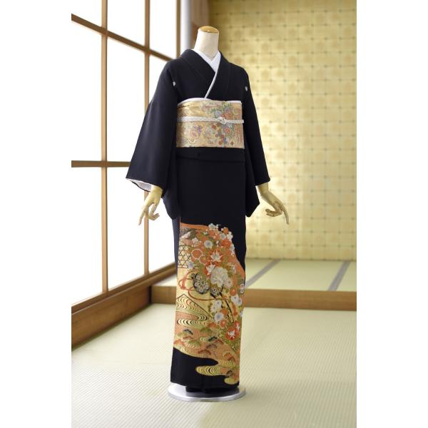 留袖とモーニング同時注文で10%OFF 留袖 レンタル 流水花車《身長