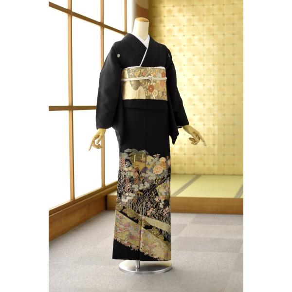 留袖 レンタル 結婚式 金箔秋草 身長 150cm〜162cm位 着物