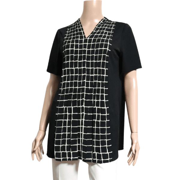 レリアン Lelian チュニック11号 ワンピース 総柄 ブルー系 ロング