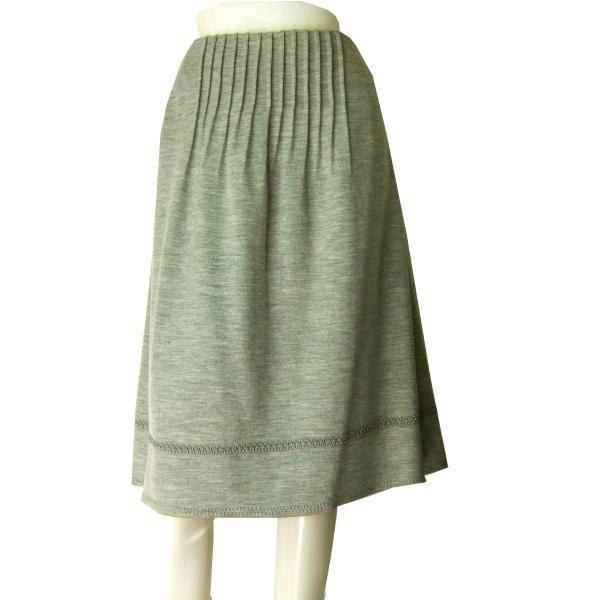 新品トランスワーク ベルト付 ウールスカート 濃グレー 48/3L 大きいサイズ TRANS WORK（トランスワーク） 新品同様/トランスワーク 上質ウール混