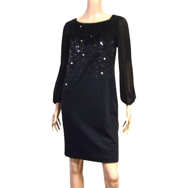 EPOCA 美品/エポカ 異素材ワンピース 表記ITL40号 9号 M相当 黒  