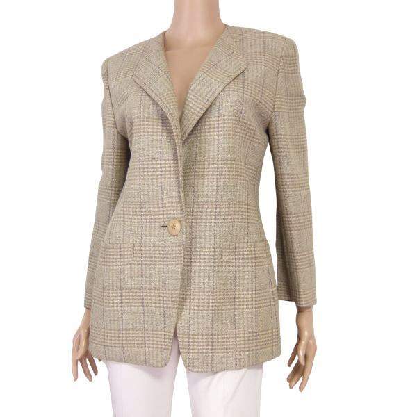 【美品】バーバリーロンドン ツイード スーツ セットアップベージュ Lサイズ 美品】バーバリーロンドン ツイード スーツ セットアップ