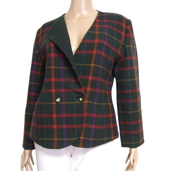 美品/シャレブラン Chalet Blanc ノーカラージャケット 表記 11号 L  