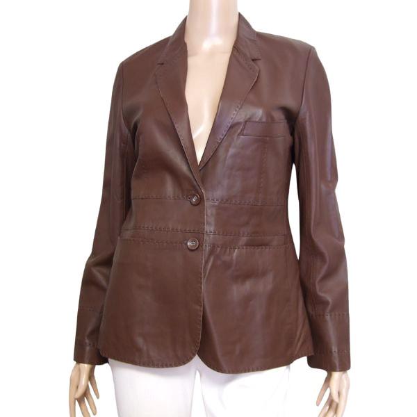 美品/コノリコ レザージャケット 羊革 本革 表記 M 9号 相当 茶