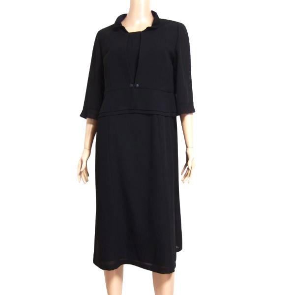 美品/PRIMERO ブラックフォーマルワンピース 2ピース風 大きいサイズ  