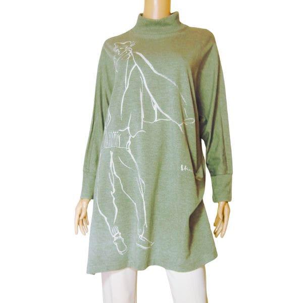 HIROKO KOSHINO TRUNK チュニック 38 総柄 モノトーン セットアップ 