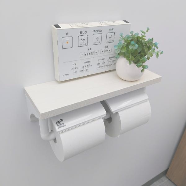 トイレ用品 棚付2連紙巻器 ペーパーホルダーの人気商品・通販・価格
