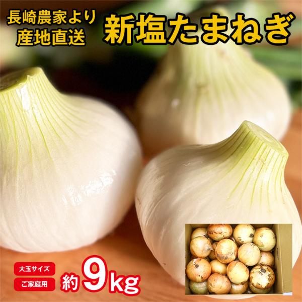 ■商品名： 産地直送 長崎県産 塩玉ねぎ 大玉 約 9kg■内容量・サイズ：約 9kg (大玉 約350g~500g)■保存方法・賞味期限：常温、商品到着後早めにお召し上がりください。■生産地：長崎県■配送に関するご注意：発送開始後はご注文...