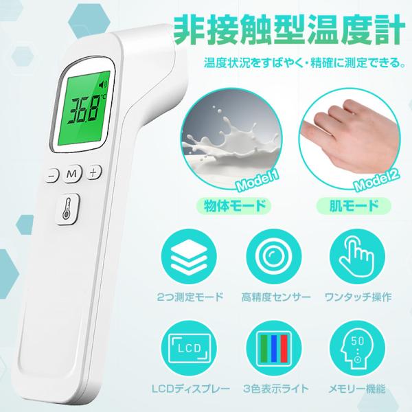 体温計 非接触型 日本語説明書付き 5%OFFセール中 赤外線 電子体温計 温度計 おでこ 送料無料 飲食店 学校 オフィス 感染対策 送料無料｜fs100｜02