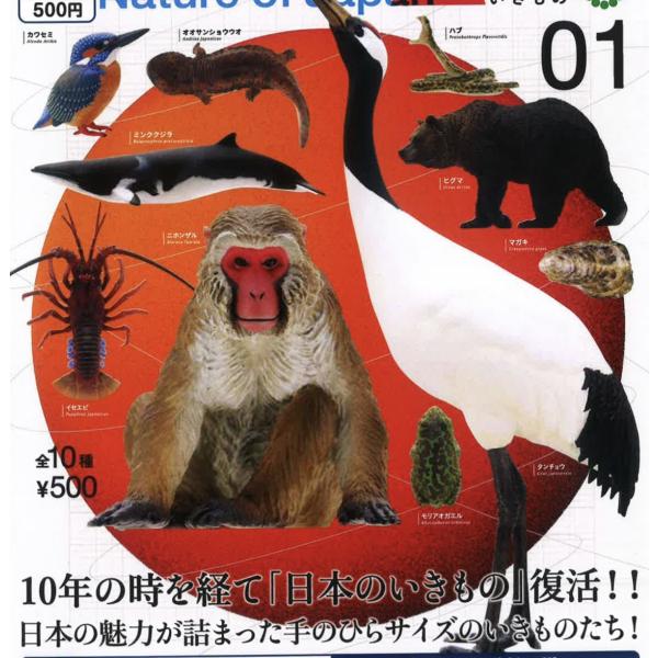 日本の天然記念物「哺乳類セット10冊」フィギュア付き　イリオモテヤマネコ　岬馬他 動物 フィギュア AF0 アニマル 馬 牛 鳥 ブタ ヤギキ アニア
