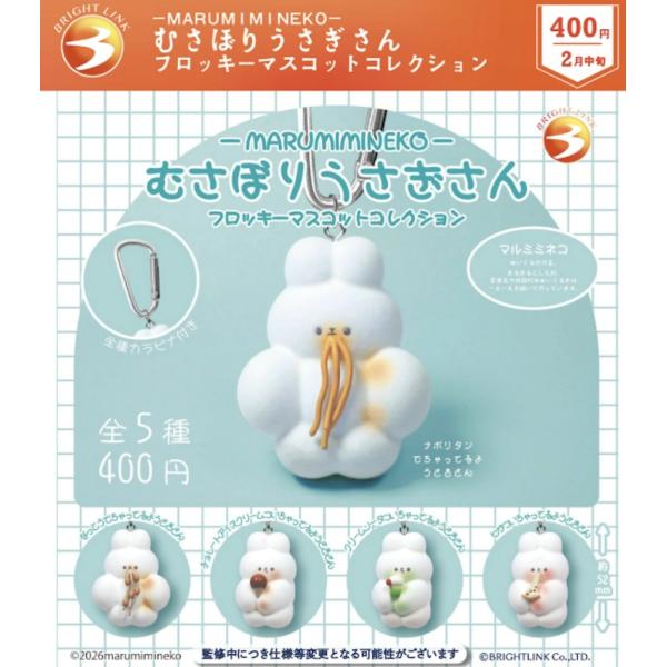 MARUMIMINEKO むさぼりうさぎさん フロッキーマスコットコレクション 全5種セット 【2027年2月予約/コンプリート】