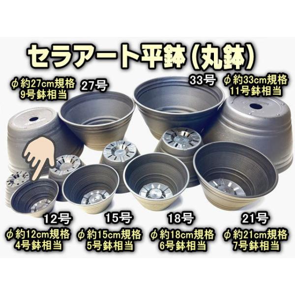 セラアート平鉢(丸鉢)-12号-黒(陶器風プラ鉢)(直径φ約12cmで一般的な4