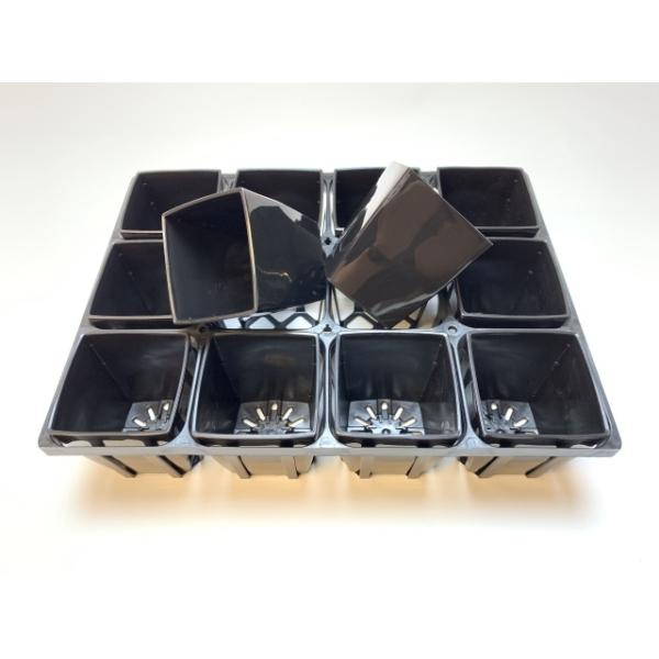 黒いプラスチック製おひつ トレイ付き システムトレー180 6穴 6号用 黒 プラスチックトレイ