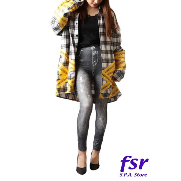 [Release date: February 24, 2025]レギンス レギパン レディース デニムプリント のびのびストレッチ はき心地抜群 らくらく美脚スキニー 裏地なし カジュアルシーン ヨガ ゴルフ Black LGP-2026...