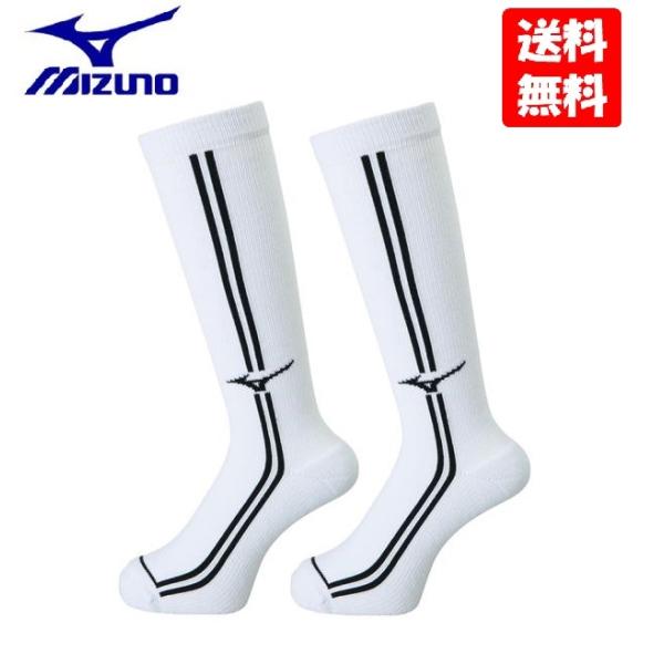 ミズノmizuno バレーボール 靴下 ジュニア用「ロングソックス」≪ホワイト×ブラック≫V2MX800670