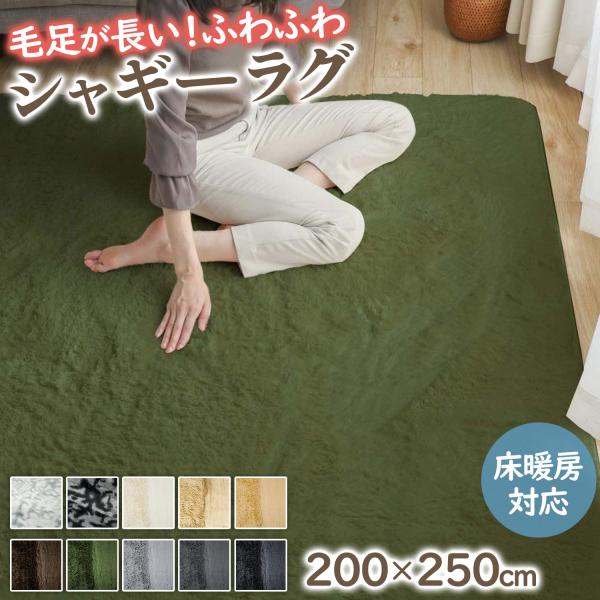 ＜仕様＞商品名　シャギーラグサイズ　200×250cm※サイズは誤差が生じますので、予めご了承ください。素材表地：ポリエステル100％中材：ウレタン裏面：不織布(PVC点滑り止め)備考　開封後は新品の為においのする場合がございます。こちらの...