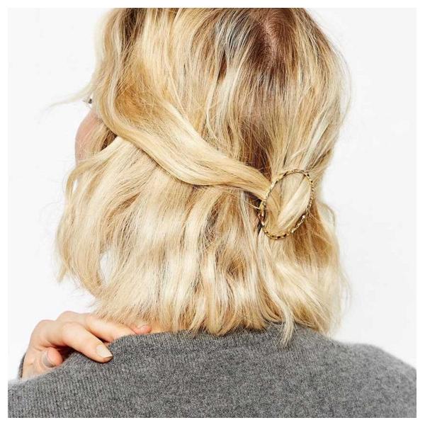 ヘアクリップ ゴールドヘアピン サークル ヘアーアクセサリー ヘアアレンジ 簡単 髪留め
