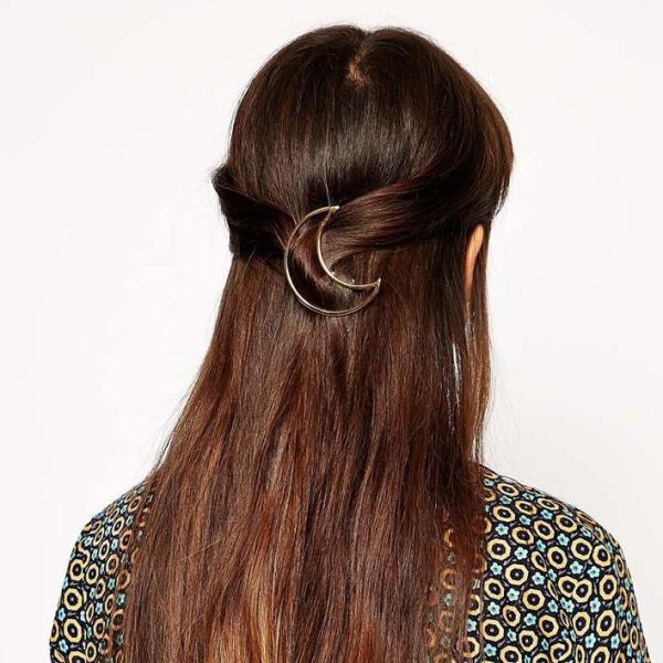 ヘアクリップ ヘアアクセサリー ゴールド ヘアピン ムーン 月 ヘアアレンジ 簡単 髪留め