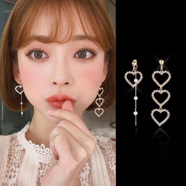 ピアス レディース 18金 仕上げ オープンハート 韓国ファッション アレルギー対応 ポイント消化 誕生日 母の日 プレゼント 爆買