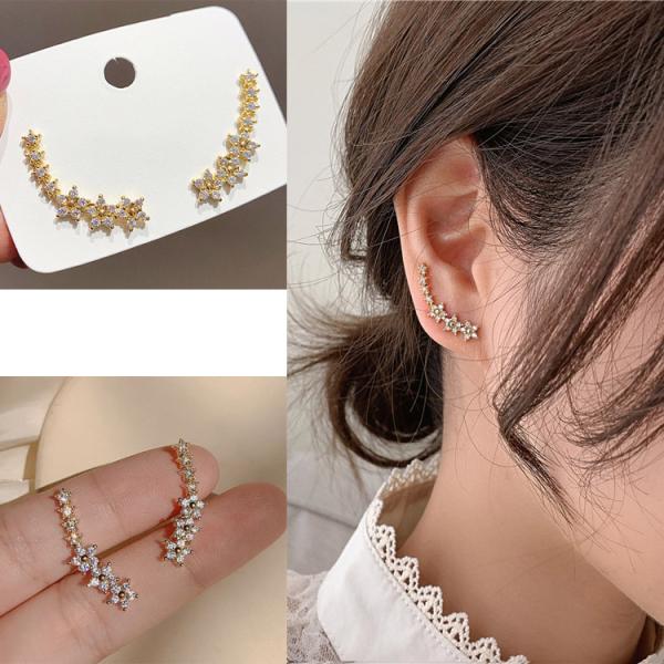 ピアス レディース スター 花 CZダイヤモンド アレルギー対応 18金 仕上げ 韓流 アクセサリー ポイント消化 誕生日 母の日 プレゼント 爆買