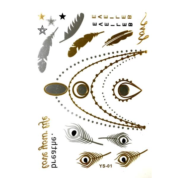 ポイント10倍 YS-01今話題のフラッシュタトゥーアソート キラキラ FLASH TATTOOS タトゥーシールサイズ14.5cm×19.5cm
