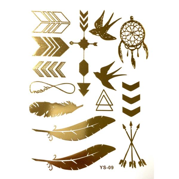 ポイント10倍 YS-09今話題のフラッシュタトゥーアソート キラキラ FLASH TATTOOS タトゥーシールサイズ14.5cm×19.5cm