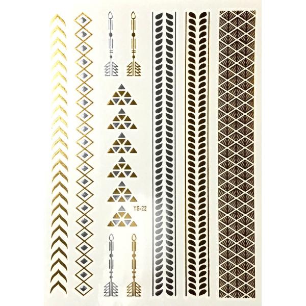 ポイント10倍 YS-22今話題のフラッシュタトゥーアソート キラキラ FLASH TATTOOS タトゥーシールサイズ14.5cm×19.5cm