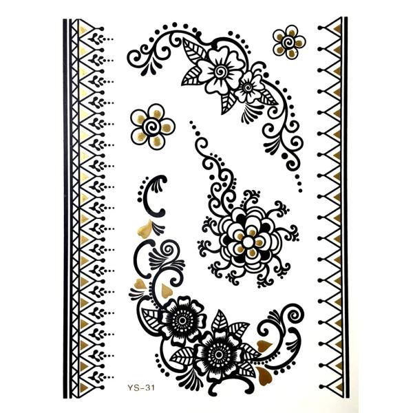 ポイント10倍 YS-31今話題のフラッシュタトゥーアソート キラキラ FLASH TATTOOS タトゥーシールサイズ14.5cm×19.5cm