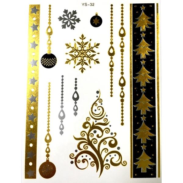 ポイント10倍 YS-32今話題のフラッシュタトゥーアソート キラキラ FLASH TATTOOS タトゥーシールサイズ14.5cm×19.5cm
