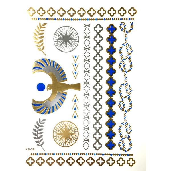 ポイント10倍 YS-38今話題のフラッシュタトゥーアソート キラキラ FLASH TATTOOS タトゥーシールサイズ14.5cm×19.5cm