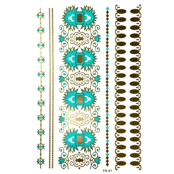 ポイント10倍 YS-41今話題のフラッシュタトゥーアソート キラキラ FLASH TATTOOS タトゥーシールサイズ14.5cm×19.5cm