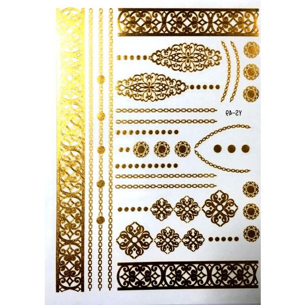 ポイント10倍 YS-49今話題のフラッシュタトゥーアソート キラキラ FLASH TATTOOS タトゥーシールサイズ14.5cm×19.5cm