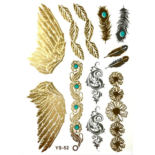 ポイント10倍 YS-52今話題のフラッシュタトゥーアソート キラキラ FLASH TATTOOS タトゥーシールサイズ14.5cm×19.5cm