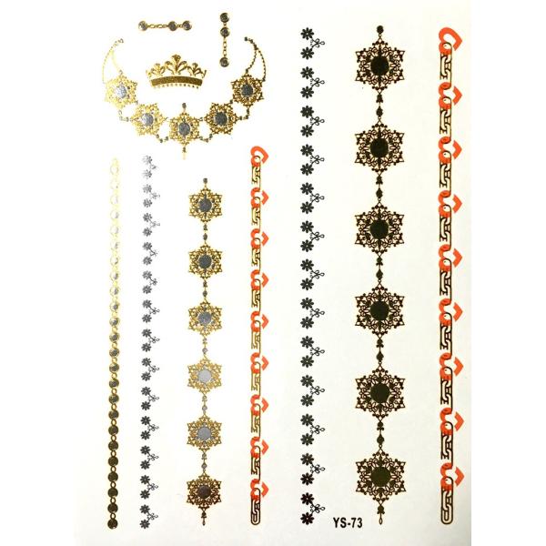 ポイント10倍 YS-73今話題のフラッシュタトゥーアソート キラキラ FLASH TATTOOS タトゥーシールサイズ14.5cm×19.5cm