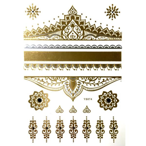 ポイント10倍 YS-74今話題のフラッシュタトゥーアソート キラキラ FLASH TATTOOS タトゥーシールサイズ14.5cm×19.5cm