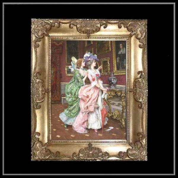 ロココ調　イタリア製　額絵 fu-collection】 ヨーロッパ名画 ロココ調 ゴールドダブル