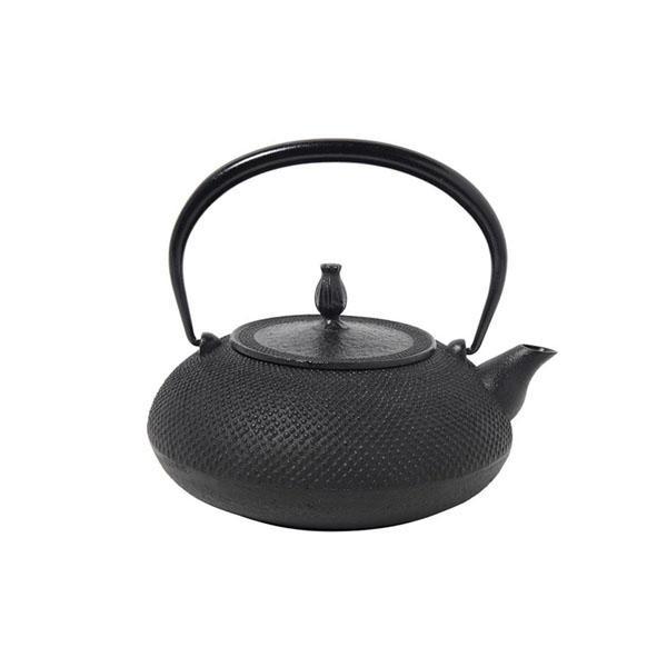南部鉄器 宝生堂 IH対応鉄瓶(鉄蓋) 平丸アラレ 1.2L 黒 700091 : 通販