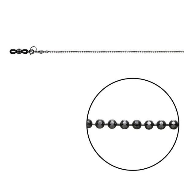 ブラックカラーのメガネチェーンです。メガネをオシャレに彩ります。