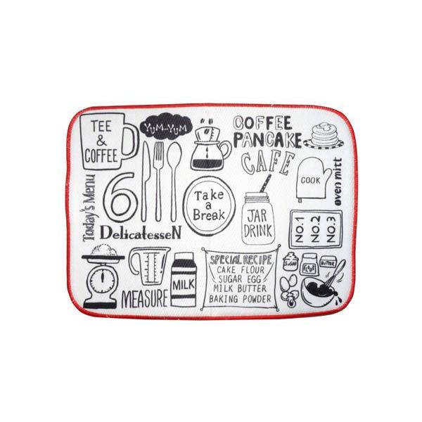 吸水・速乾に優れたマイクロファイバーのキッチン吸水マットです。水切りに入れにくい大きな鍋や、お皿、ワイングラスなどの水切りにぴったりです。