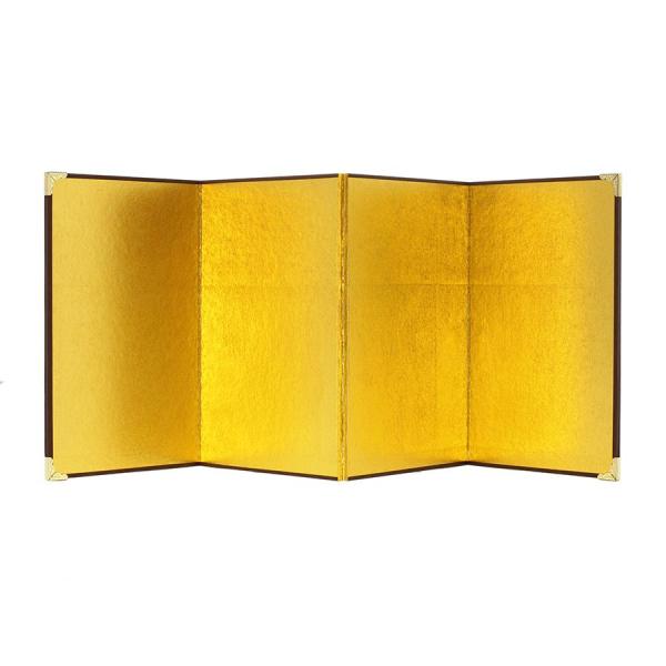 他サイト： ミニ金屏風 4曲 (中) 金無地 C517の商品画像