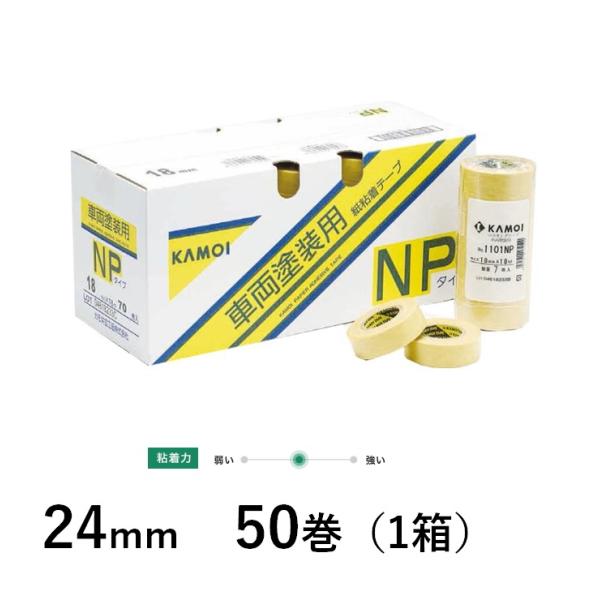 No.1101-NP 車両塗装用マスキングテープ 24mm 1箱 50巻 カモ井 カモ井