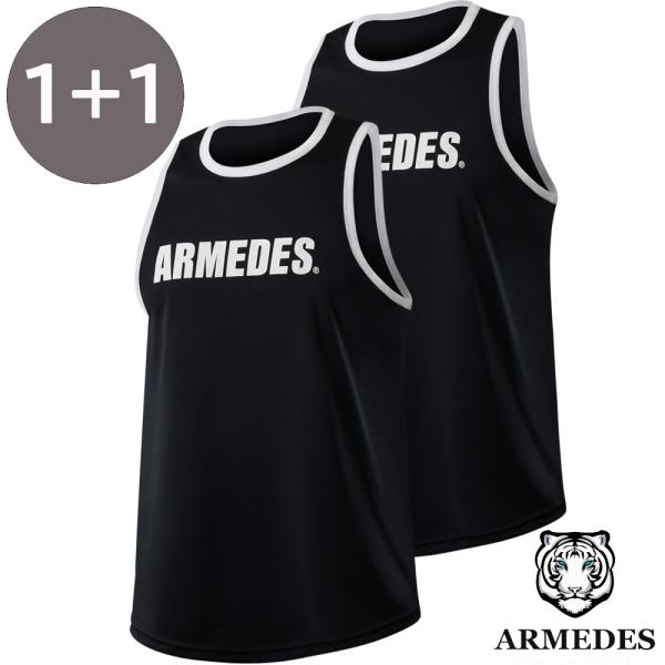 2枚セット 送料無料 ARMEDES アルメデス コンプレッション インナー 接触冷感 吸汗速乾 タンクトップ マッスルフィット メンズ M-XL 全2色 オールシーズン AR114