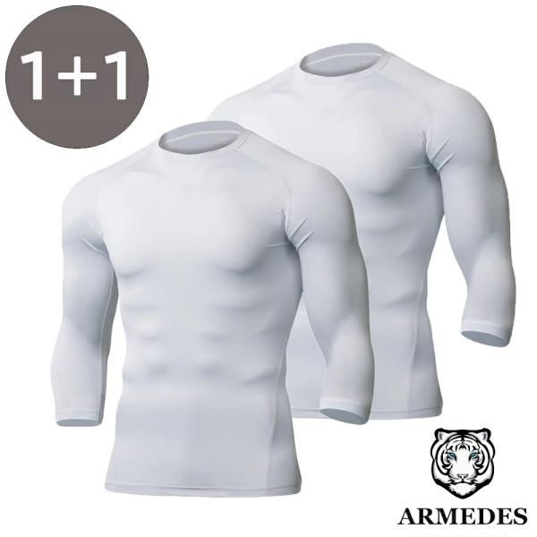 【ARMEDES】 アルメデス コンプレッションインナー 7分袖インナー 2枚セット メンズ 長袖 工場MRO 病院 介護現場 調理場 UVカット  送料無料 M-2XL AR143