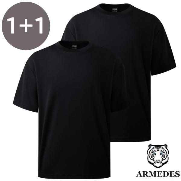 2枚セット 送料無料 ARMEDES アルメデス Tシャツ インナー 接触冷感 吸汗速乾 オーバーフィット 半袖 メンズ M-XL 全6色 オールシーズン AR188