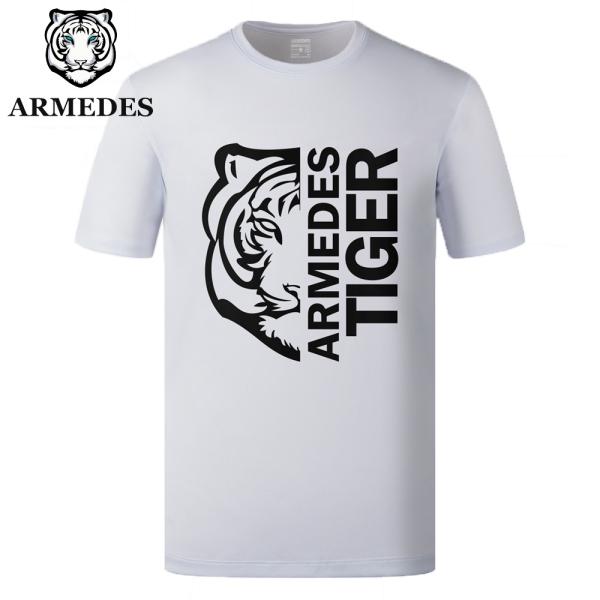 送料無料 ARMEDES Tシャツ 接触冷感 通気性 吸汗速乾 スーパードライ ストレッチ 半袖 タイガー ロゴ ドライ素材 メンズ S-3XL 全3色 オールシーズン AR189