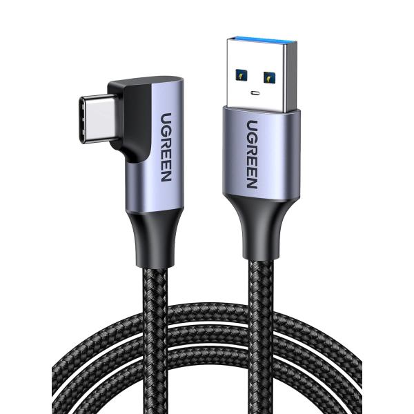 UGREEN usb type c ケーブル USB 3.0急速充電 L字 5Gbps データ転送 ナイロン編み usb c ケーブル iphone